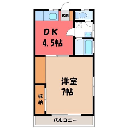 真岡駅 徒歩14分 2階の物件間取画像